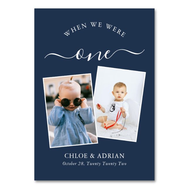 Numeração De Mesa Casal de Fotos Através dos Anos Casamento Moderno (Frente)