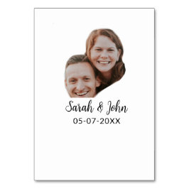 Numeração De Mesa Casal rosto foto adicionar nome data simples casam