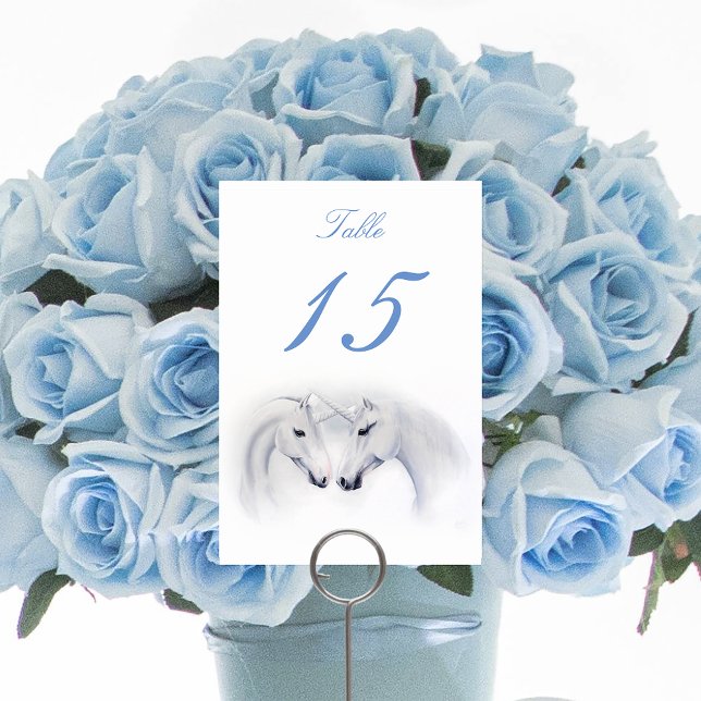 Numeração De Mesa Casal White Unicorns Love (Criador carregado)