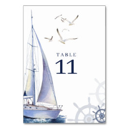 Numeração De Mesa Casamento à vela náutica elegante