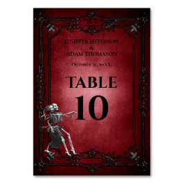 Numeração De Mesa Casamento Alternativo de Halloween Gótico Vermelho