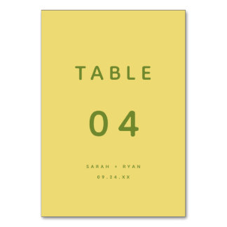 Numeração De Mesa Casamento Amarelo Limão Moderno Minimalista Person