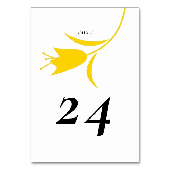 NUMERAÇÃO DE MESA CASAMENTO AMARELO MOD TULIP (Frente)