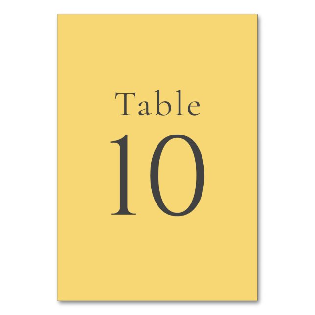 Numeração De Mesa Casamento Amarelo Simples Mínimo de Lama de Limão (Frente)