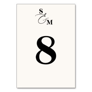 Numeração De Mesa Casamento Ampersand Moderno Monograma Clássico