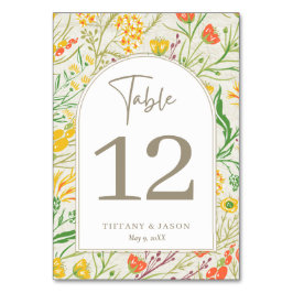 Numeração De Mesa Casamento ao ar livre de Wildflower Wild Meadow