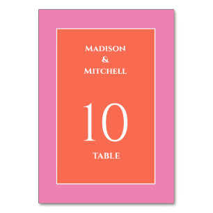 Numeração De Mesa Casamento Aquarela Jardim Pôr do Sol Rosa Laranja