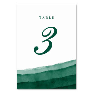 Numeração De Mesa Casamento Aquarela Verde Esmeralda