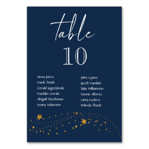 Numeração De Mesa Casamento Azul de Marinho da Noite Estrelada Moder