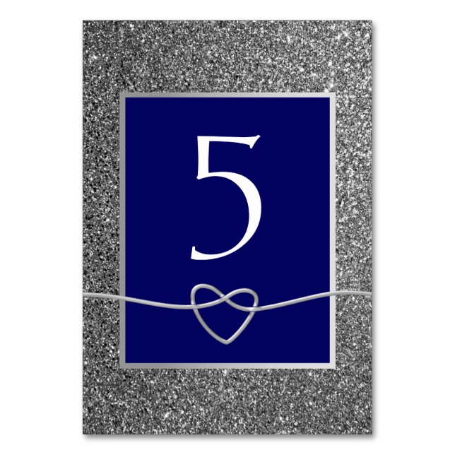 Numeração De Mesa Casamento Azul de Prata (Frente)