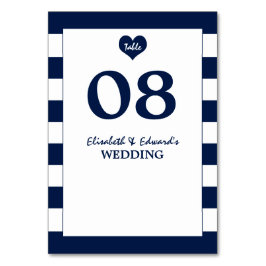 Numeração De Mesa Casamento Azul e Branco do Marinho Quic Moderno
