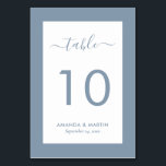 Numeração De Mesa Casamento Azul Elegante<br><div class="desc">Números da mesa de casamento azul empoeirada. Personalizar facilmente online. Itens correspondentes disponíveis para complementar este cartão de número da mesa de casamento moderna.</div>