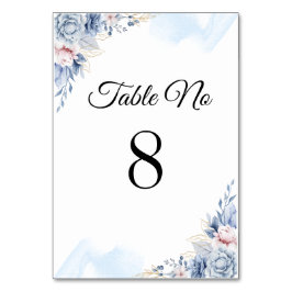 Numeração De Mesa Casamento azul elegante branco