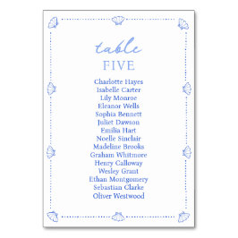 Numeração De Mesa Casamento Azul Elegante Fronteira Chic Costeira