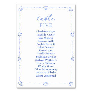 Numeração De Mesa Casamento Azul Elegante Fronteira Chic Costeira