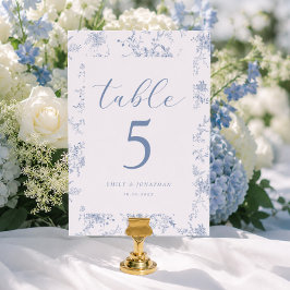 Numeração De Mesa Casamento Azul Francês Floral Vintage