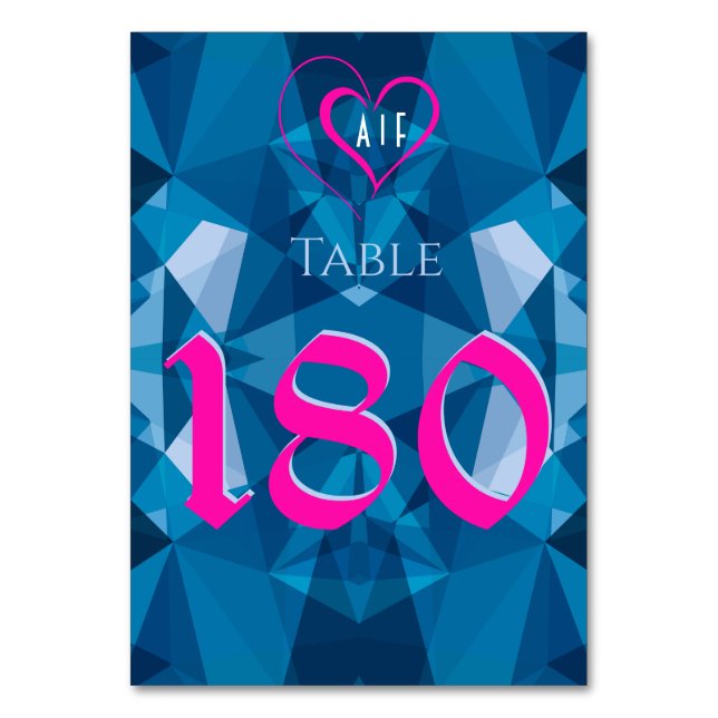 Numeração De Mesa Casamento Azul Moderno e Bonito (Verso)