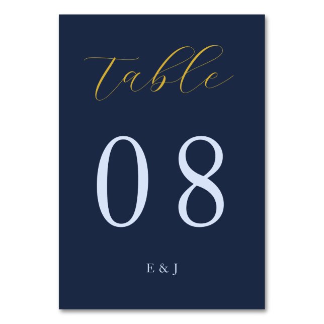 Numeração De Mesa Casamento Azul Opulente (Frente)