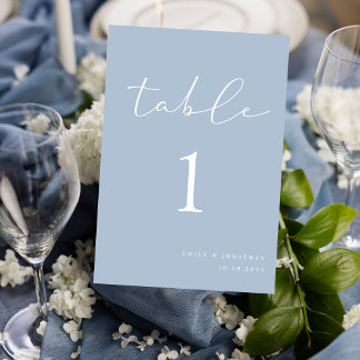 Numeração De Mesa Casamento Azul Simples Elegante