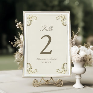 Numeração De Mesa Casamento Barroco Dourado Vintage