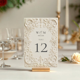 Numeração De Mesa Casamento Barroco Elegante