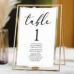 Numeração De Mesa Casamento Básico Elegante Minimalista<br><div class="desc">Esta é uma Tabela de Casamentos Básicos Clássicos Elegante Minimalista com Nomes!</div>