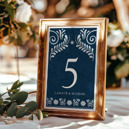 Numeração De Mesa Casamento Blue Terracotta Mexicano