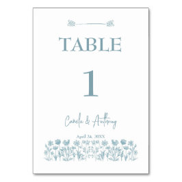 Numeração De Mesa Casamento Blue Wildflower Boho