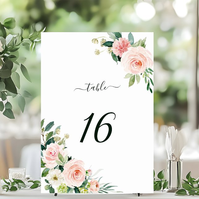 Numeração De Mesa Casamento Blush Pink Bloom (Criador carregado)
