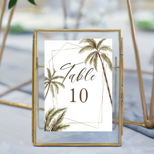 Numeração De Mesa Casamento Boêmico de Palmeiras Tropicais