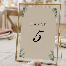 Numeração De Mesa Casamento Boho com Folhas de Eucalipto
