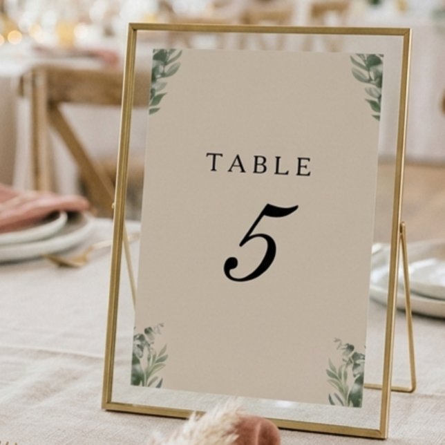 Numeração De Mesa Casamento Boho com Folhas de Eucalipto (Criador carregado)