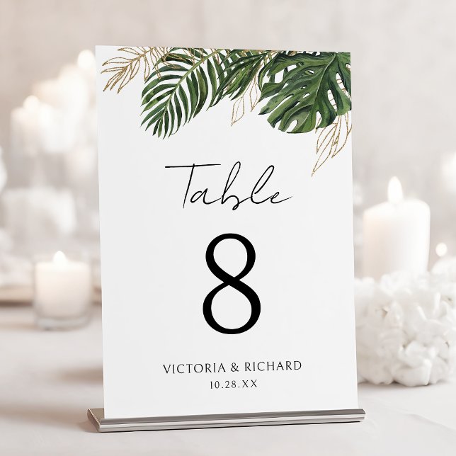 Numeração De Mesa Casamento Boho de Verão Botânico com Vegetação Tro (Criador carregado)