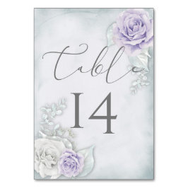 Numeração De Mesa Casamento bonito de Lilac e Rosas Brancas
