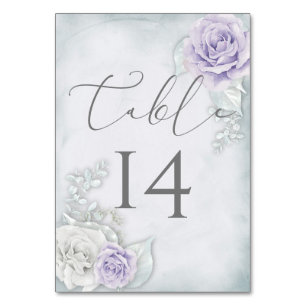 Numeração De Mesa Casamento bonito de Lilac e Rosas Brancas