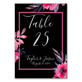 Numeração De Mesa Casamento Bonito de Script Floral Romântico Rosa Q