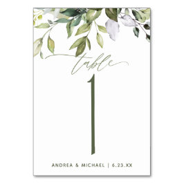 Numeração De Mesa Casamento Botânico Aquarela Verde Natureza