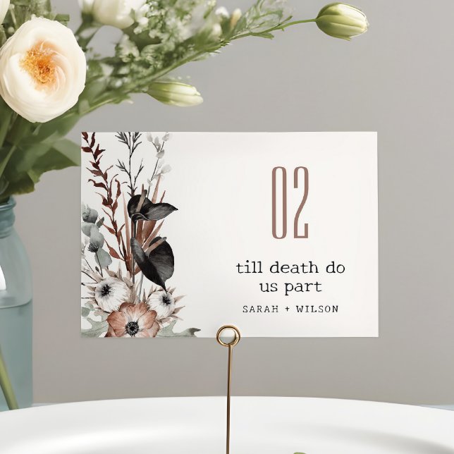 Numeração De Mesa Casamento Botânico Bótico Rust Negro (Criador carregado)