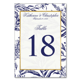 Numeração De Mesa Casamento Botânico Dourado do Marinho Romântico Vi