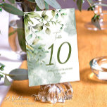 Numeração De Mesa Casamento Botânico Elegante Eucalyptus Foliage<br><div class="desc">Adicione um salto da elegância da natureza ao seu dia especial com estes Cartões de Número de Tabela Botânica de Casamento Botânico de Foliage Eucalyptus Personalizado. Cada cartão exibe um design botânico exuberante de folhas de eucalipto entrelaçadas para formar uma obra-prima floral, enquadrando seus números personalizados da mesa de casamento....</div>