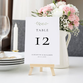 Numeração De Mesa Casamento Botânico Elegante Minimalista com Verdor