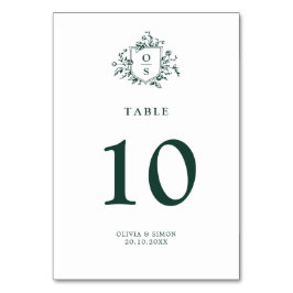 Numeração De Mesa Casamento Botânico Emerald Greenery Vintage