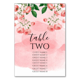 Numeração De Mesa Casamento Botânico Floral Rosa-Rosa de Vintage