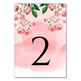 Numeração De Mesa Casamento Botânico Floral Rosa-Rosa de Vintage