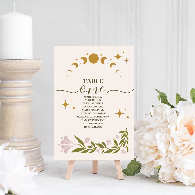 Numeração De Mesa Casamento Botânico Místico Vintage (Criador carregado)