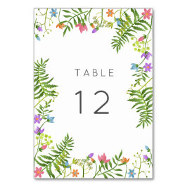 Numeração De Mesa Casamento Botânico País de Flores Selvagens
