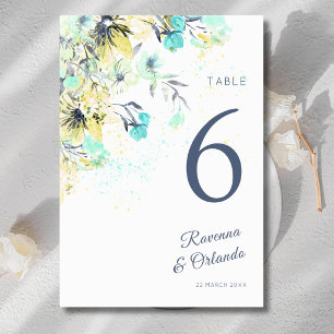 Numeração De Mesa Casamento Botânico Romântico de Flor Silvestre Pas