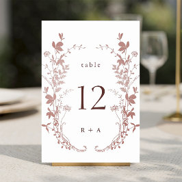Numeração De Mesa Casamento Botânico Rosa Poético