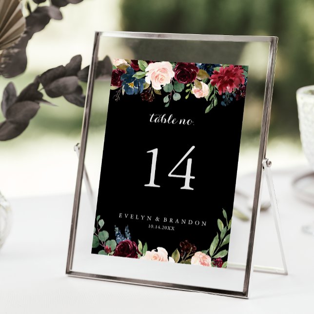 Numeração De Mesa Casamento Botânico Rustic Black (Criador carregado)