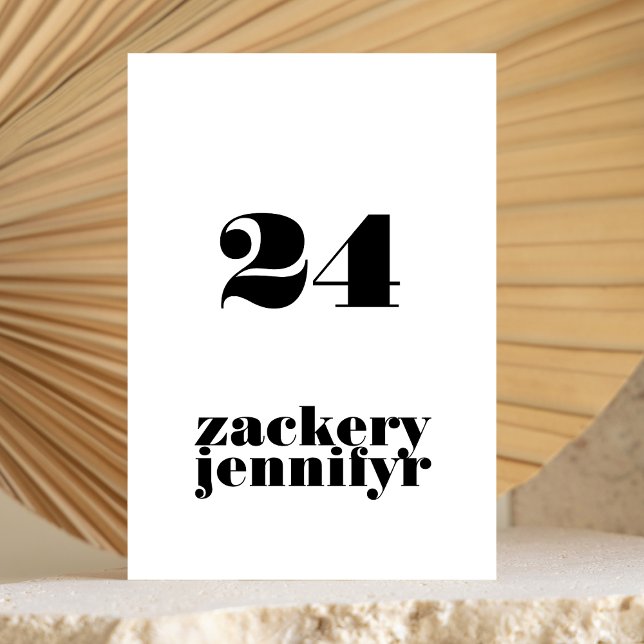 Numeração De Mesa Casamento Branca Negra Negra Moderna (Criador carregado)